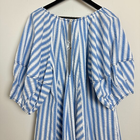 FREE PEOPLE Bop Around Stripe Romper in Oxford Combo Size Large - Picture 10 of 15